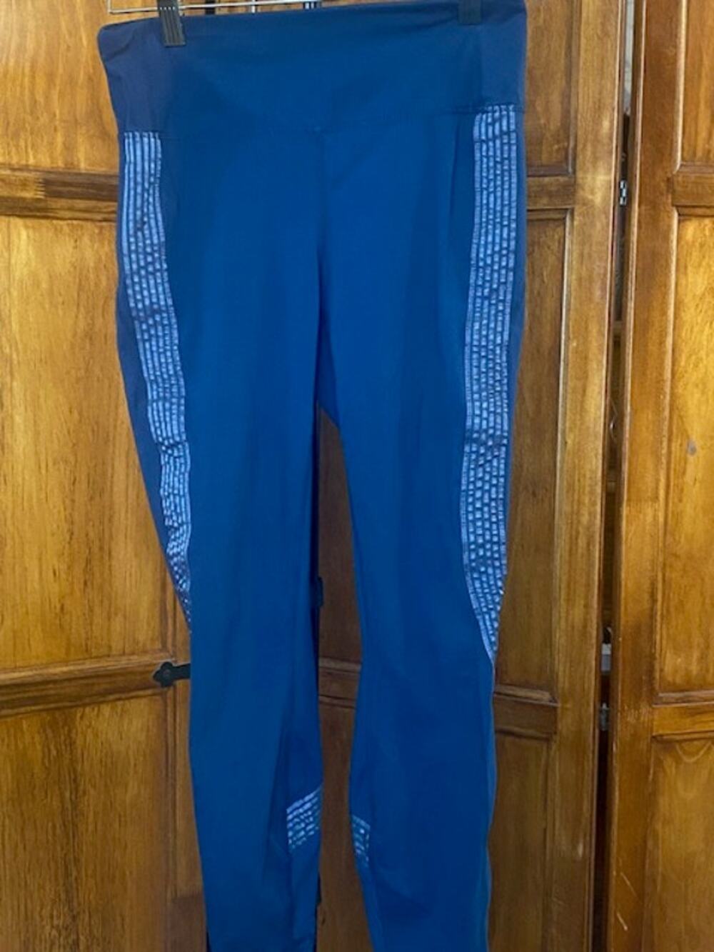 90 Degree by Reflex Womens M Navy Blue Athletic Leggings Reflective Mesh Running